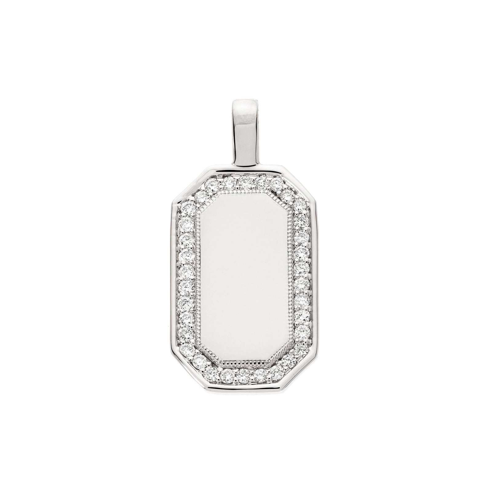 Sethi Couture P.S. Large Tag Diamond Charm - White Gold - Charms & Pendants - Broken English Jewelry