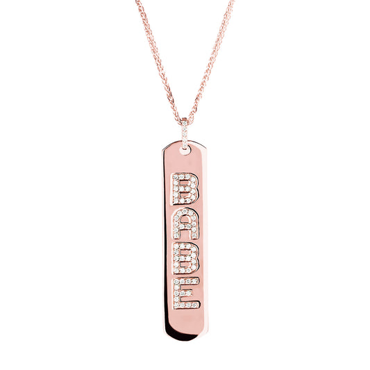 Custom Longtag Necklace - Rose Gold - Main Img