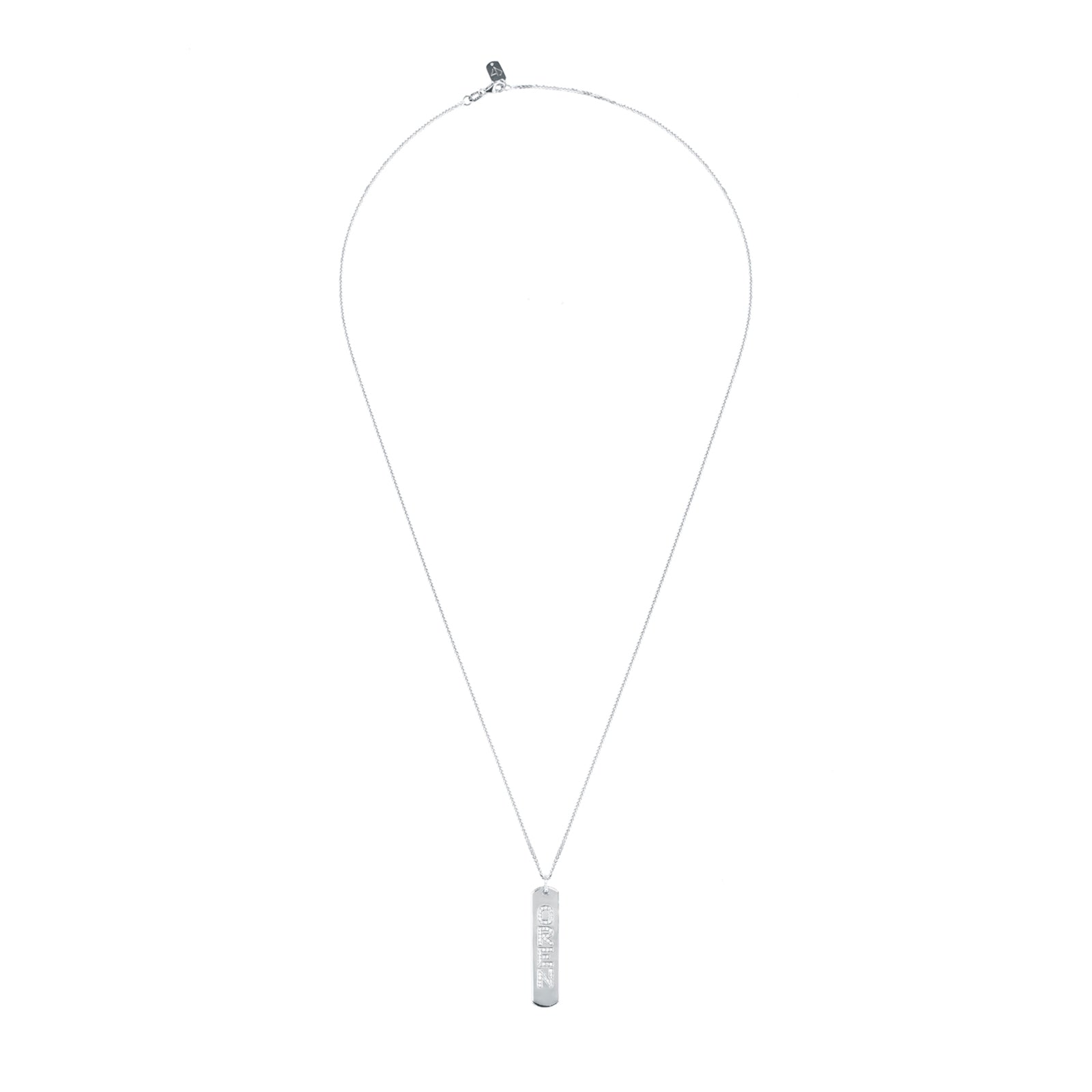 Carbon & Hyde Custom Longtag Necklace - White Gold - Necklaces - Broken English Jewelry