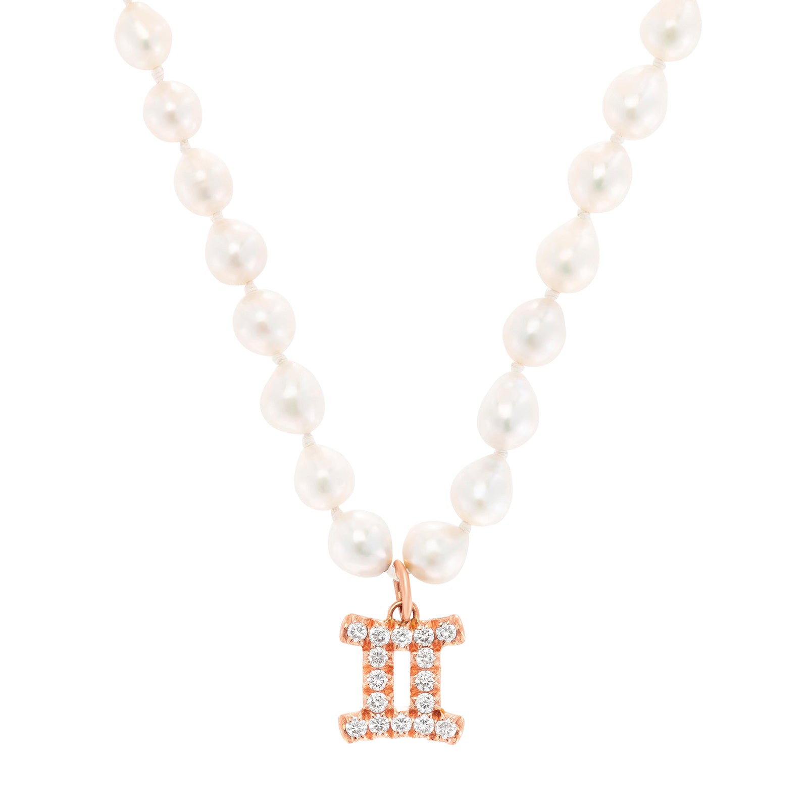 Carbon & Hyde Zodiac Pearl Necklace - Rose Gold - Necklaces - Broken English Jewelry