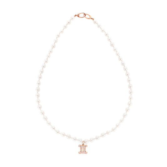 Zodiac Pearl Necklace - Rose Gold
