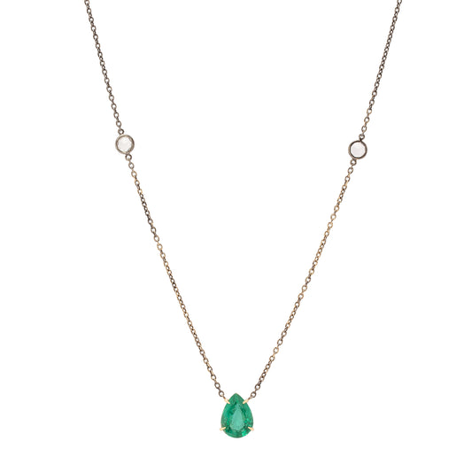 Pendant Necklace - Emerald & Sapphire - Main Img