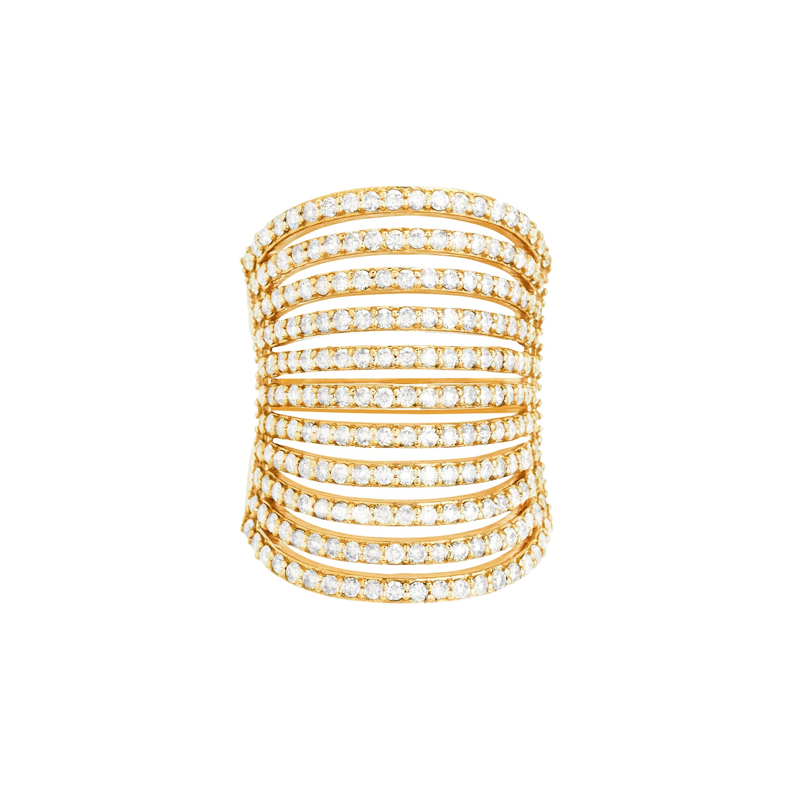 Carbon & Hyde Spine Ring - Yellow Gold - Broken English Jewelry