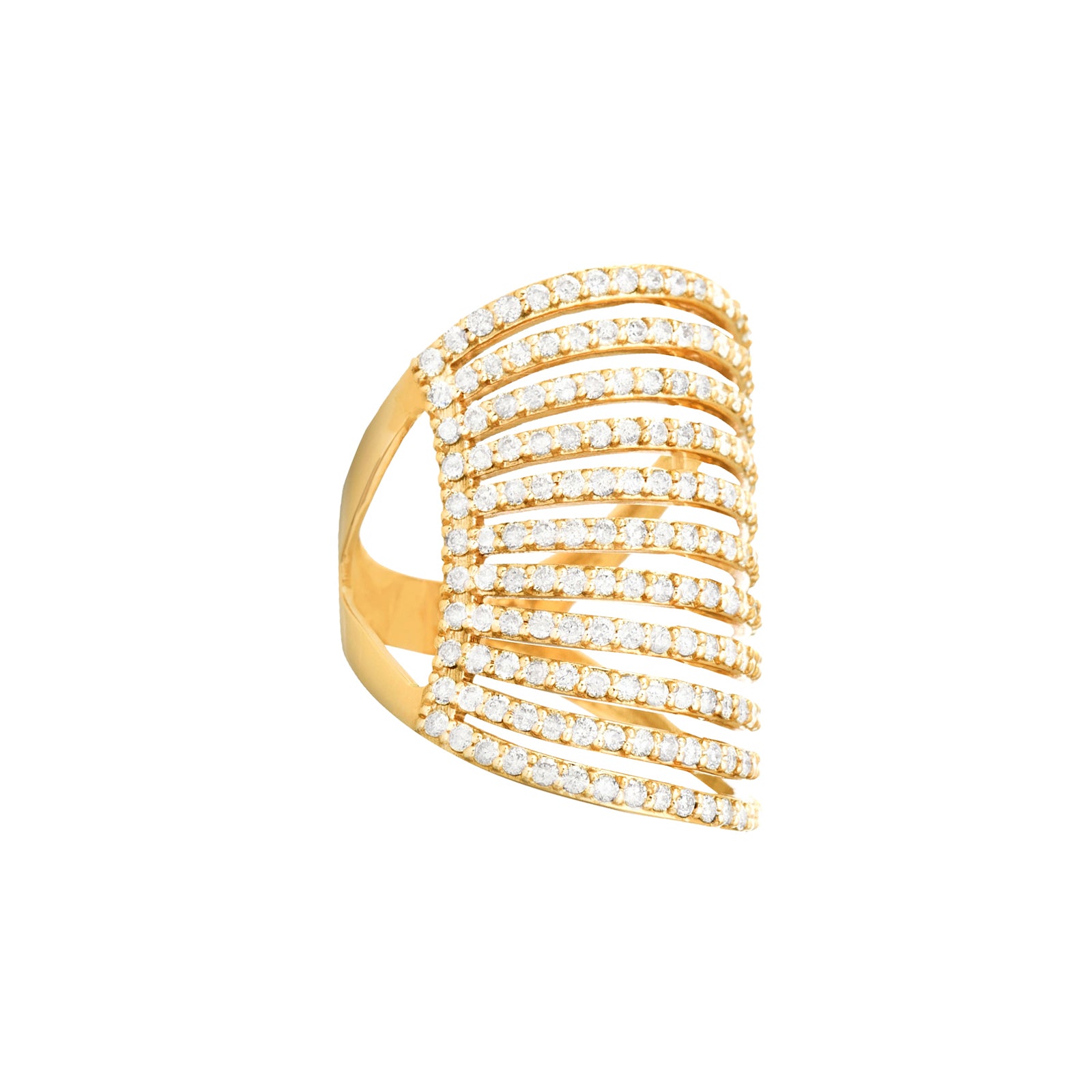 Carbon & Hyde Spine Ring - Yellow Gold - Broken English Jewelry