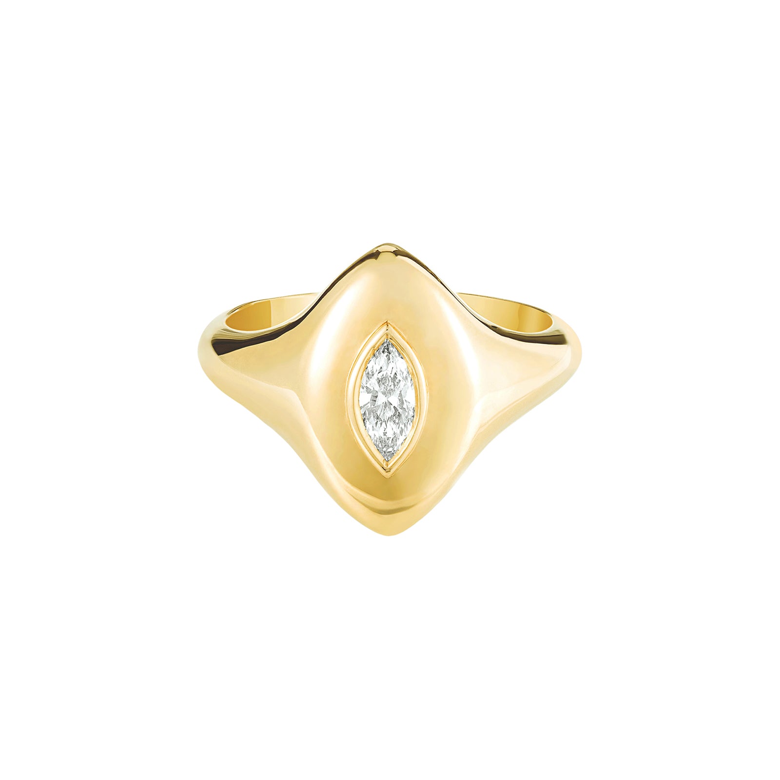 Carbon & Hyde Marquise Diamond Pinky Ring - Yellow Gold