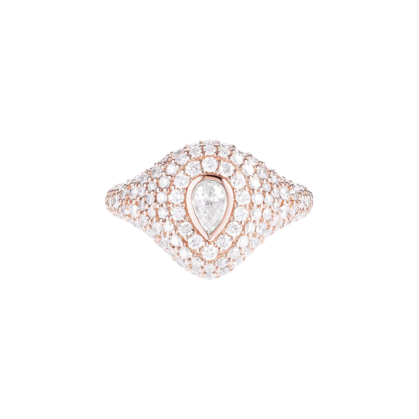 Carbon & Hyde Pear Bling Pinky Ring - Rose Gold - Broken English Jewelry