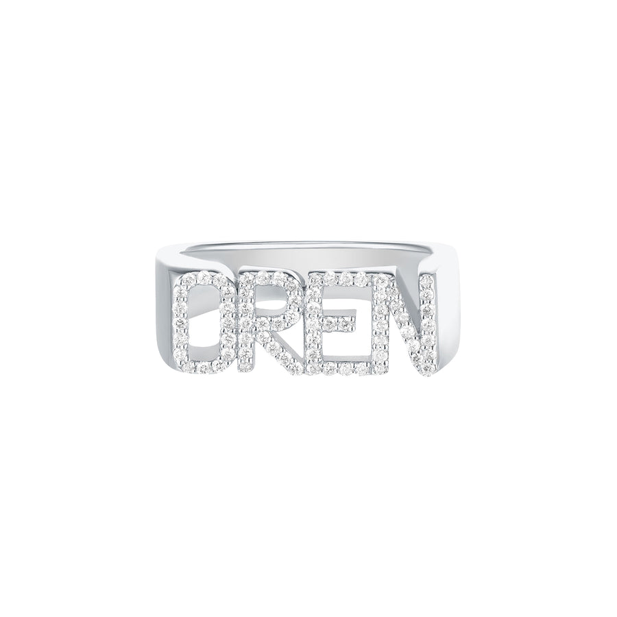 Carbon & Hyde Custom Diamond Signet Ring - White Gold - Rings - Broken English Jewelry
