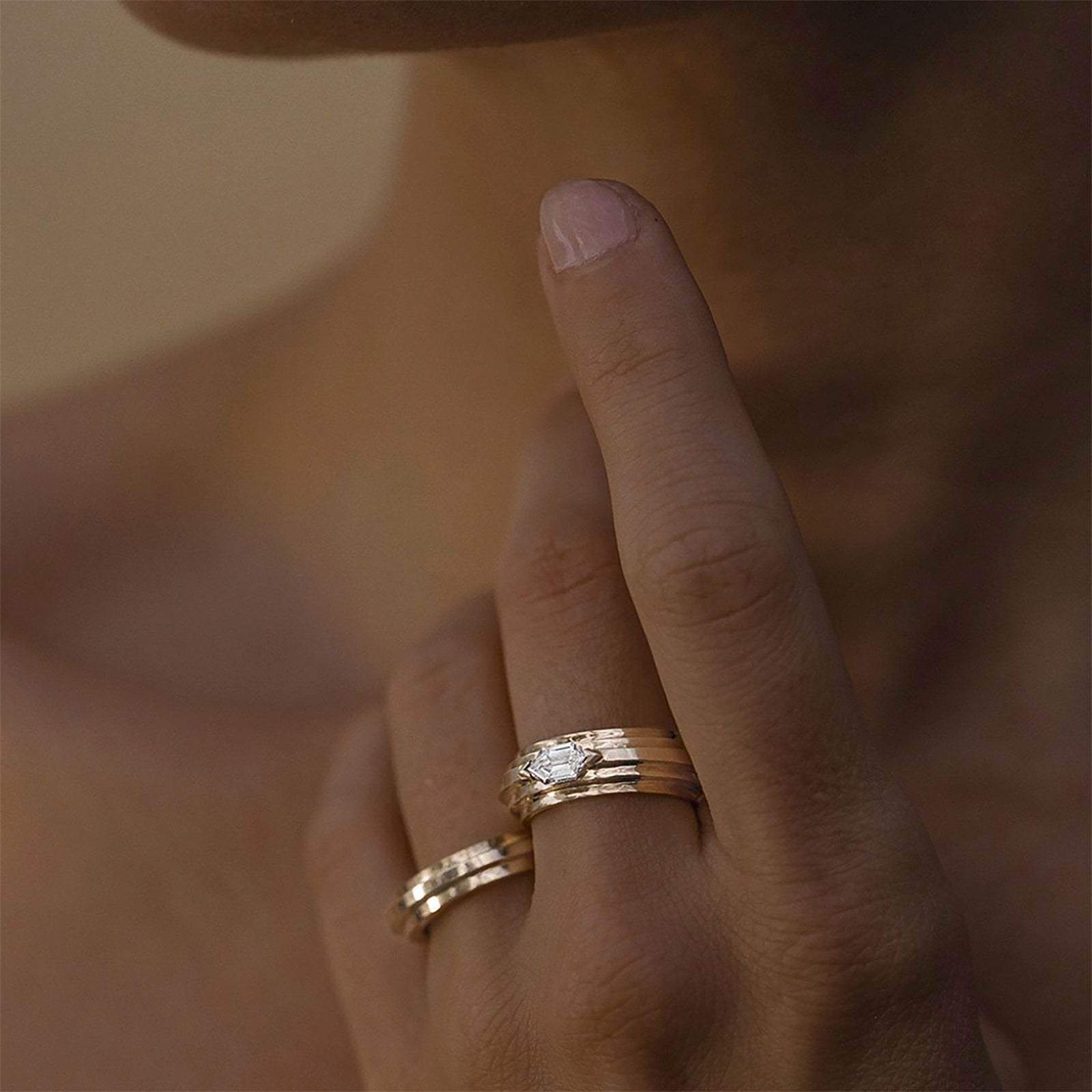 Azlee Empress Staircase Ring - Diamond - Rings - Broken English Jewelry