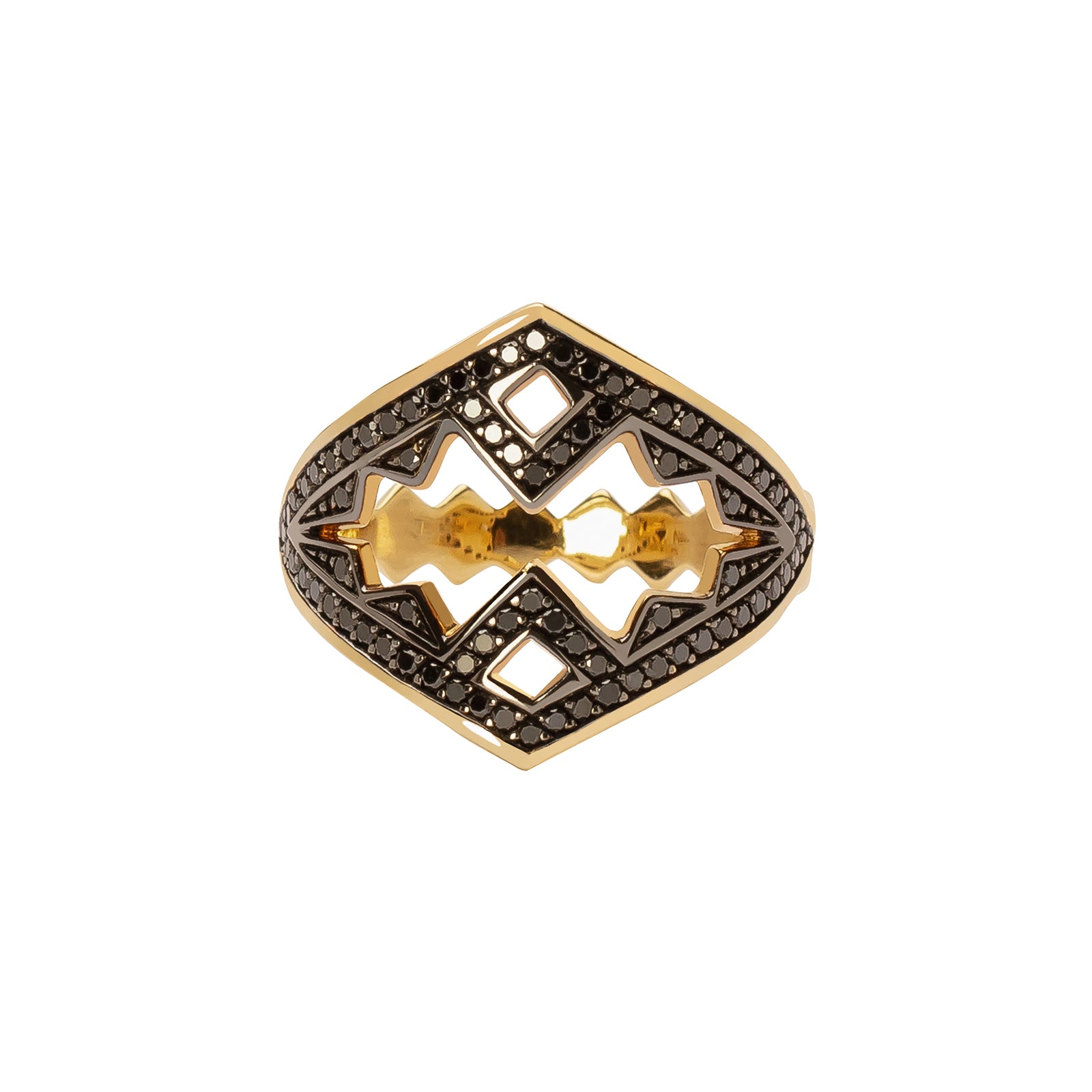 Ara Vartanian Black Diamond Zig Zag Ring - Broken English Jewelry