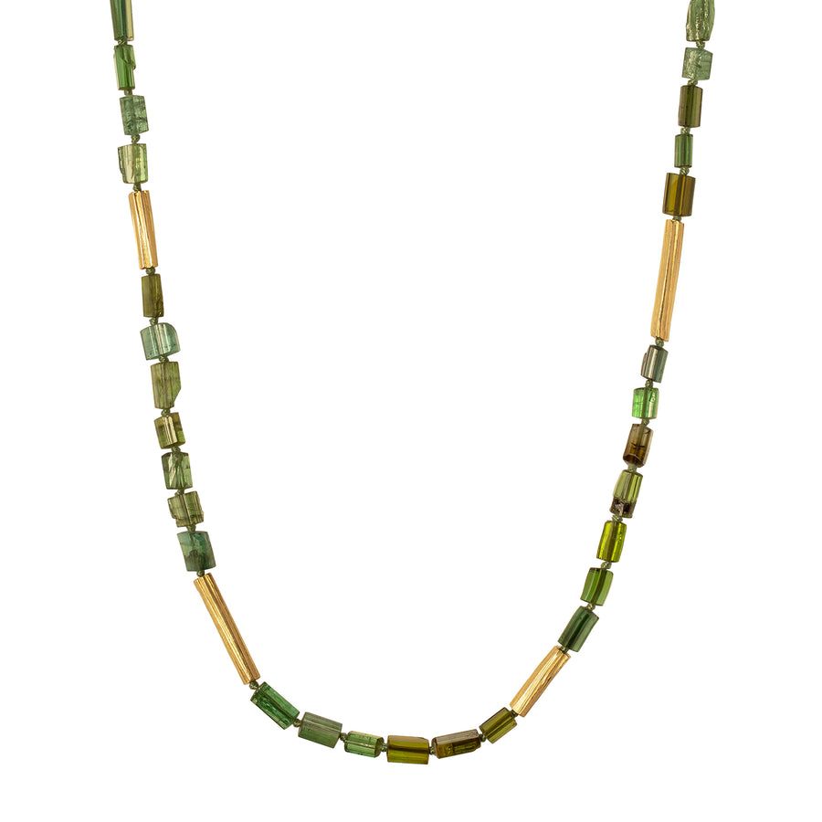 Annette Ferdinandsen Short Strand Reed Necklace - Green Tourmaline - Necklaces - Broken English Jewelry