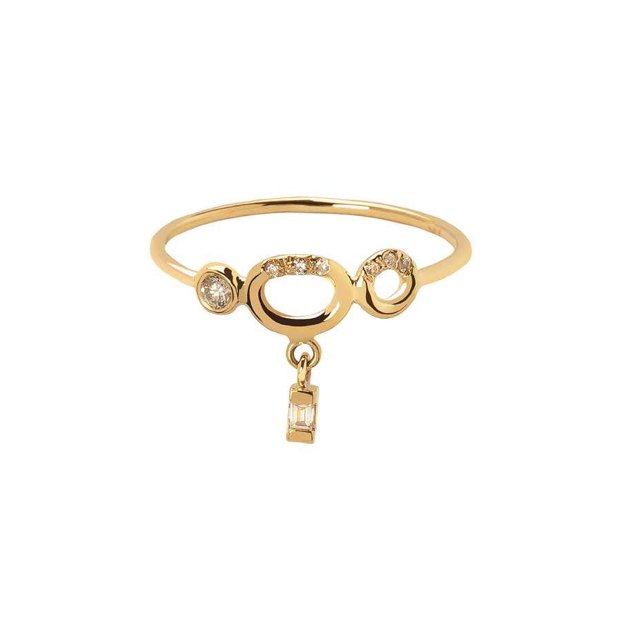 Xiao Wang Gravity Gold Oval Charm Ring - Broken English Jewelry