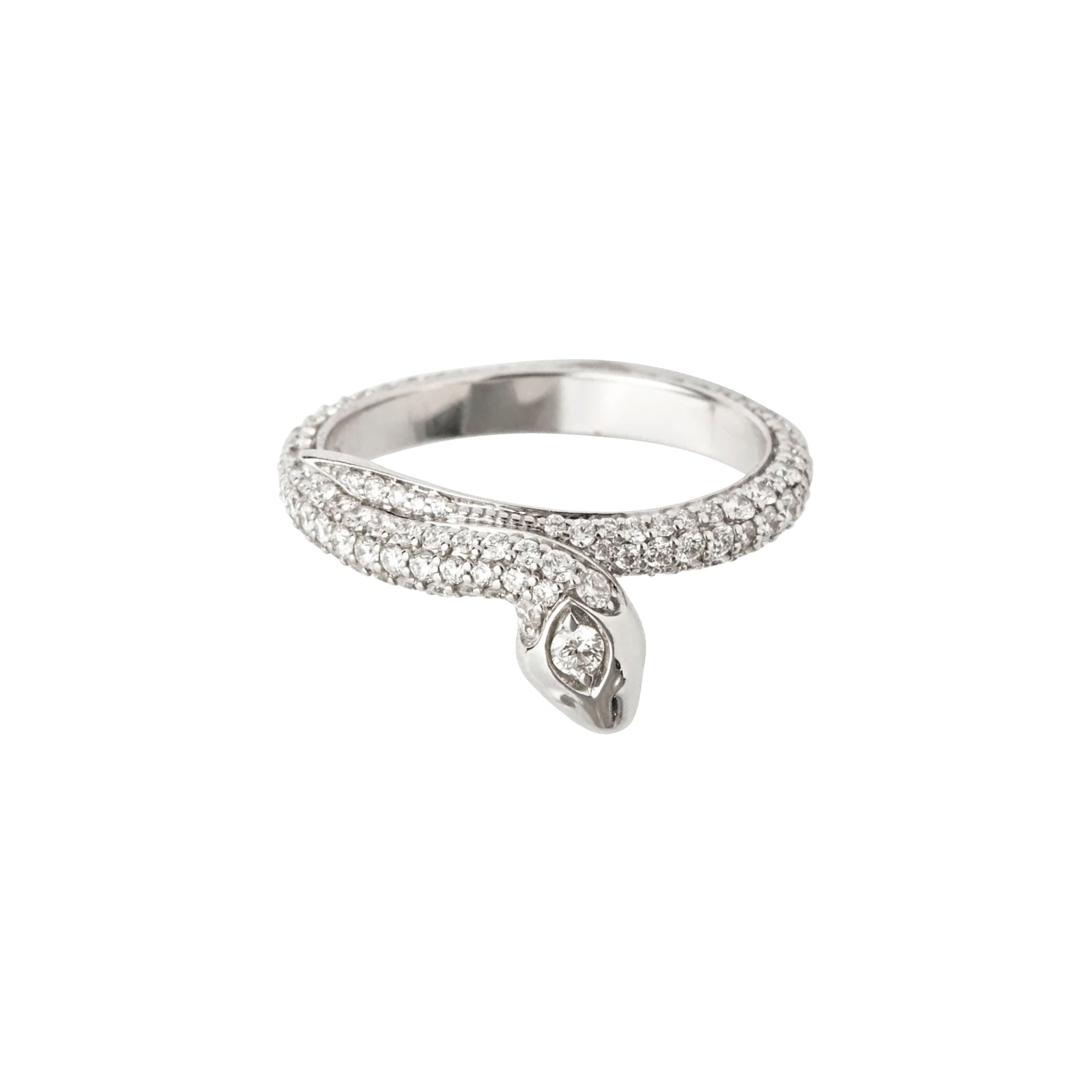 Foundrae Snake Bookend Band - Pave Diamond - Rings - Broken English Jewelry