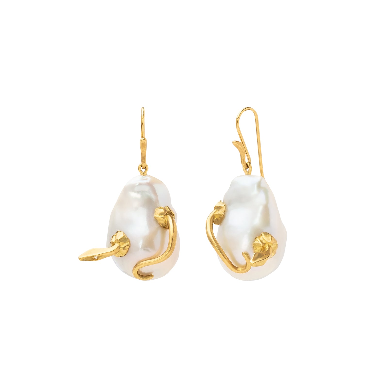 Hatching Serpent Pearl Earrings