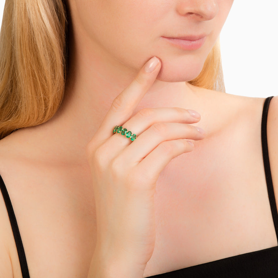 SHAY Oval Eternity Ring - Emerald - Broken English Jewelry