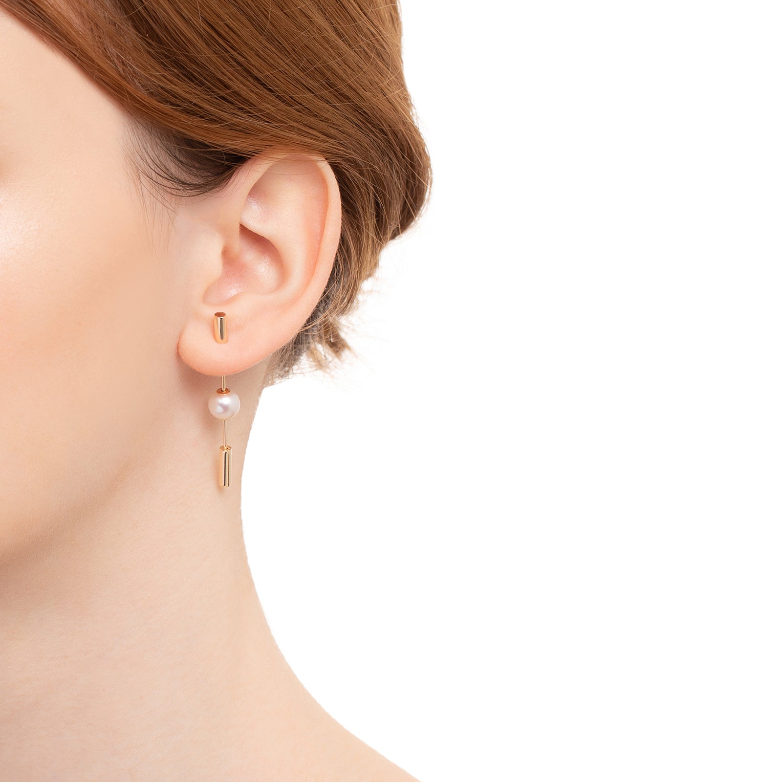 Hirotaka Short Spear Earring - Pearl - Broken English Jewelry