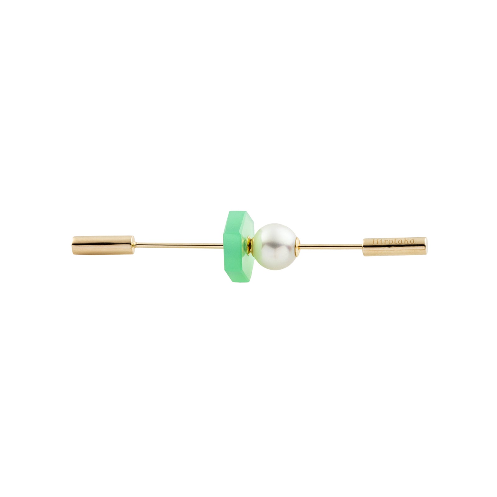 Hirotaka Spear Earring - Pearl & Chrysoprase - Broken English Jewelry