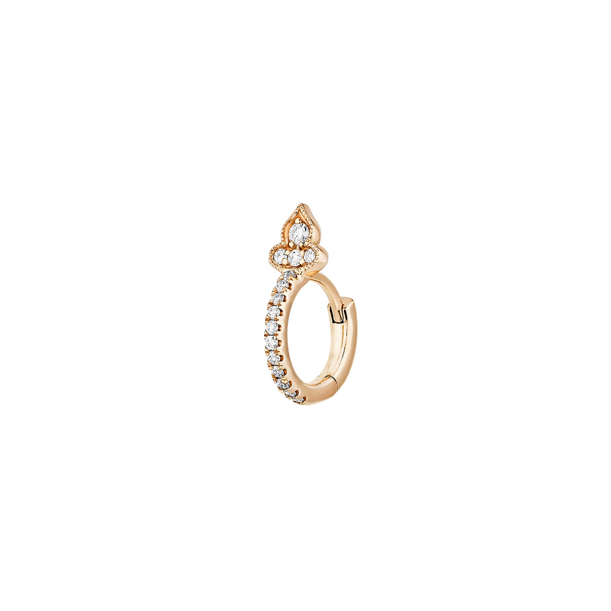 Marie Antoinette Tiny Hoop - Yellow Gold by Stone Paris - Earrings - Broken English Jewelry