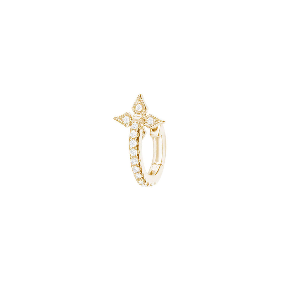Stone Paris Cross Tiny Hoop - Gold - Broken English Jewelry