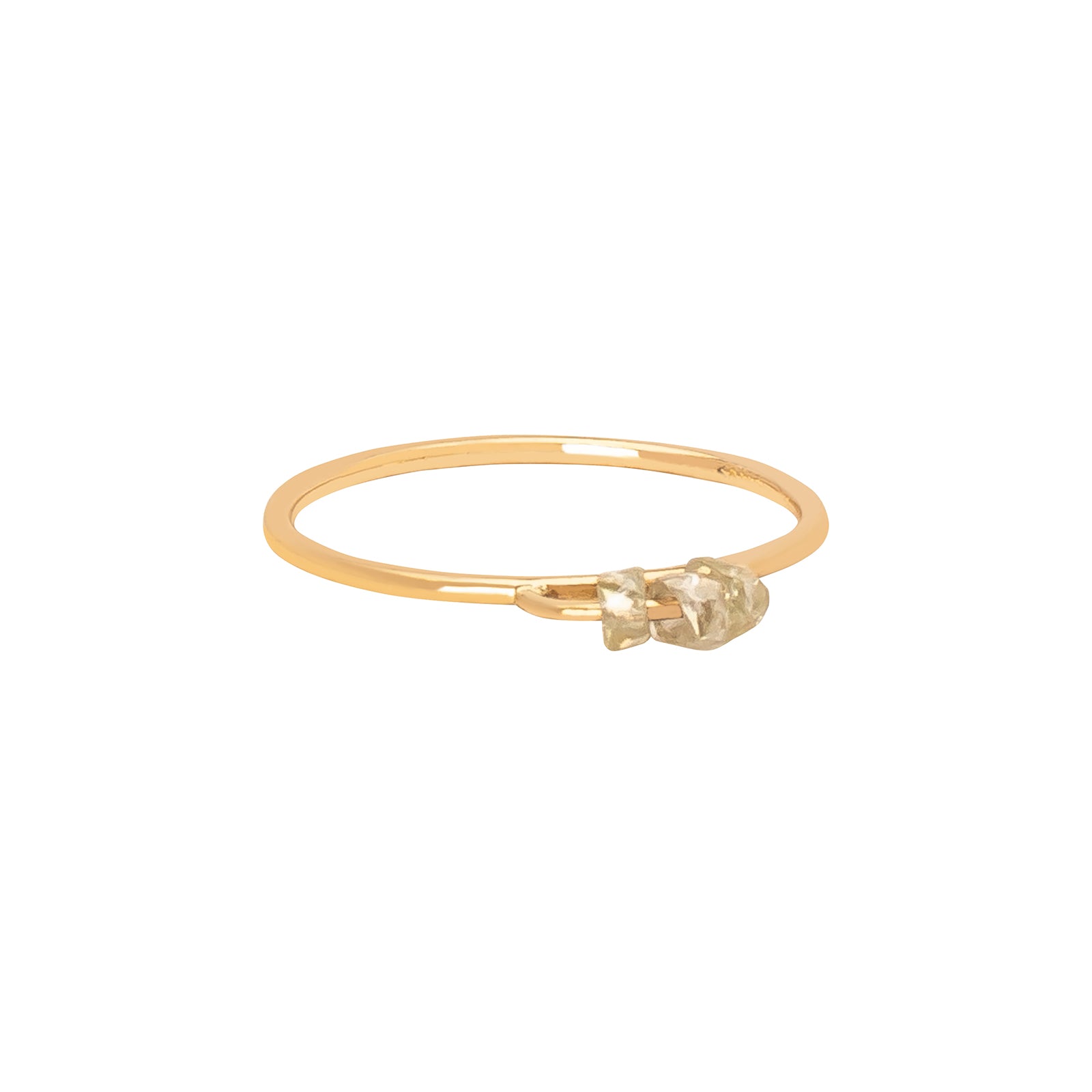 Xiao Wang Stardust Ring - Three Rough Diamond Beads - Broken English Jewelry
