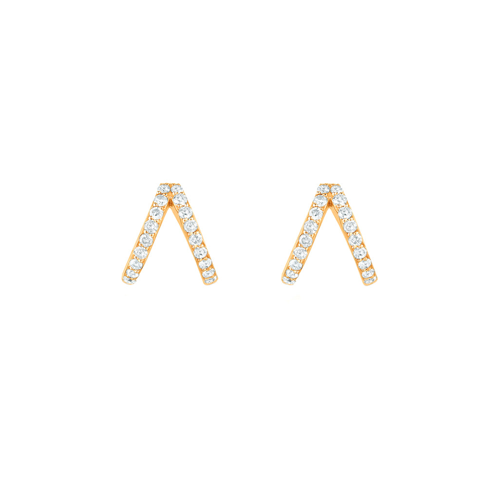 Carbon & Hyde Split Huggies - Yellow Gold - Earrings - Broken English Jewelry