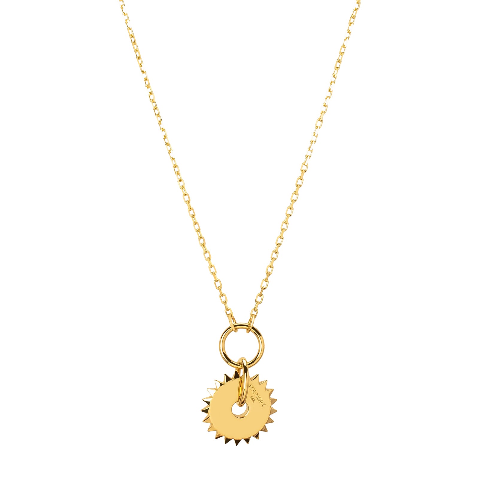 Foundrae Pave Diamond Disk Necklace - Necklaces - Broken English Jewelry