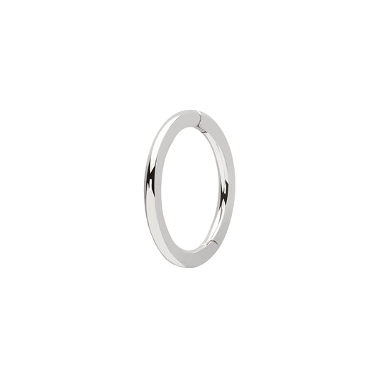 Solid Round Huggie 8mm - White Gold - Main Img
