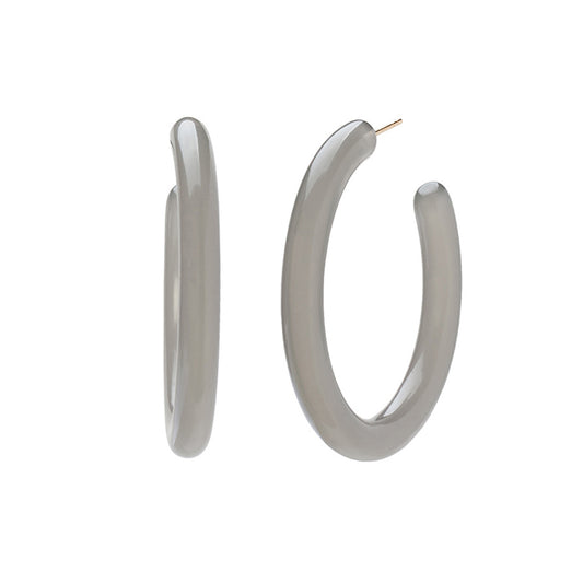 Large Grey Acrylic Hoops - Main Img