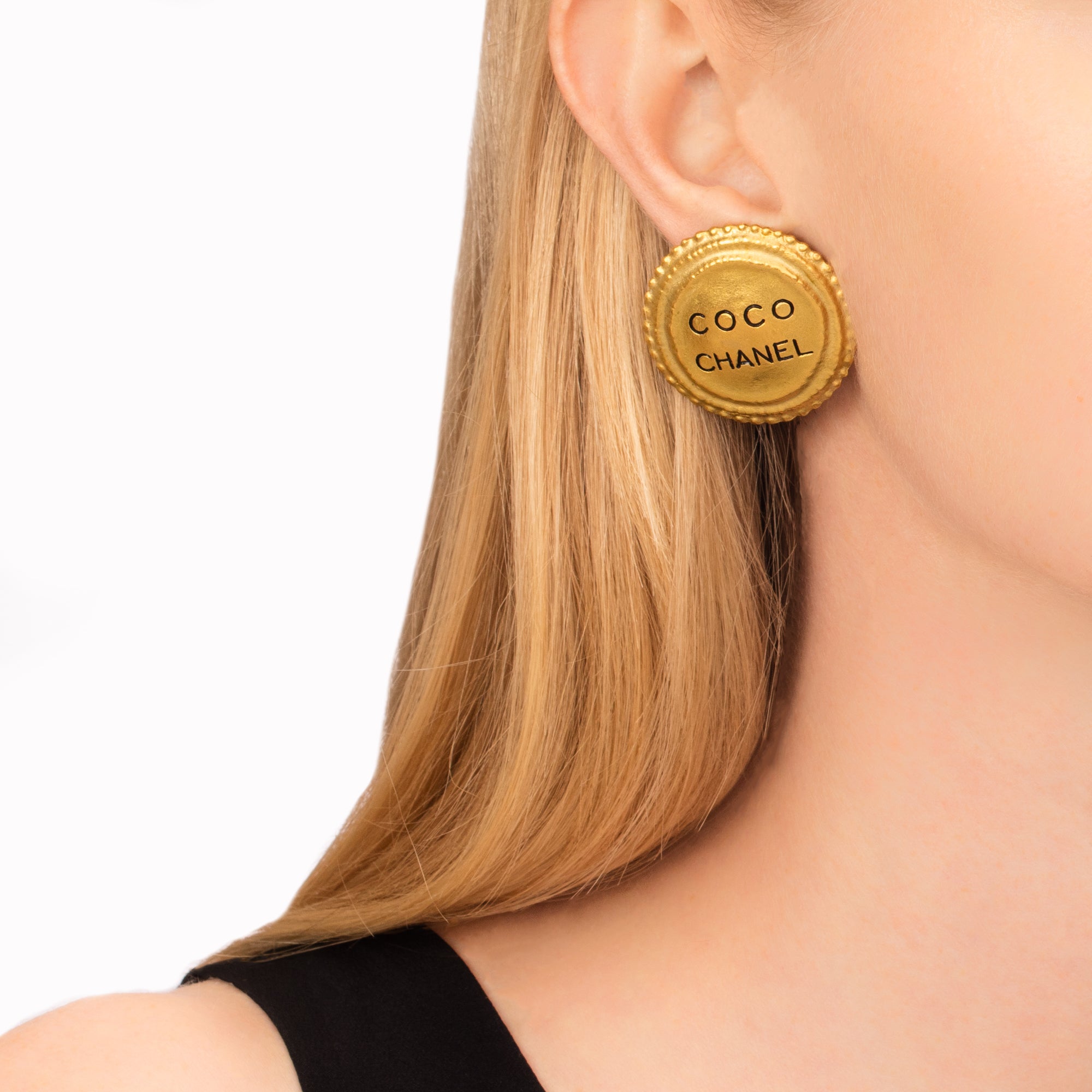 Antique & Vintage Jewelry Chanel Beaded Border Coco Chanel Earrings - Broken English Jewelry