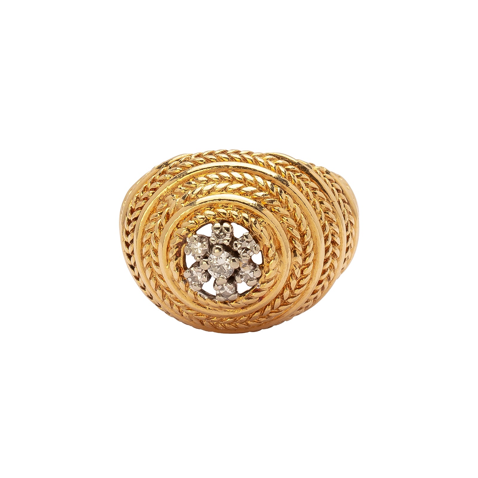 Antique & Vintage Jewelry Rope Twist Wire Dome Ring - Broken English Jewelry