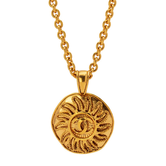 Chanel Freeform Logo Disk Pendant Necklace - Main Img