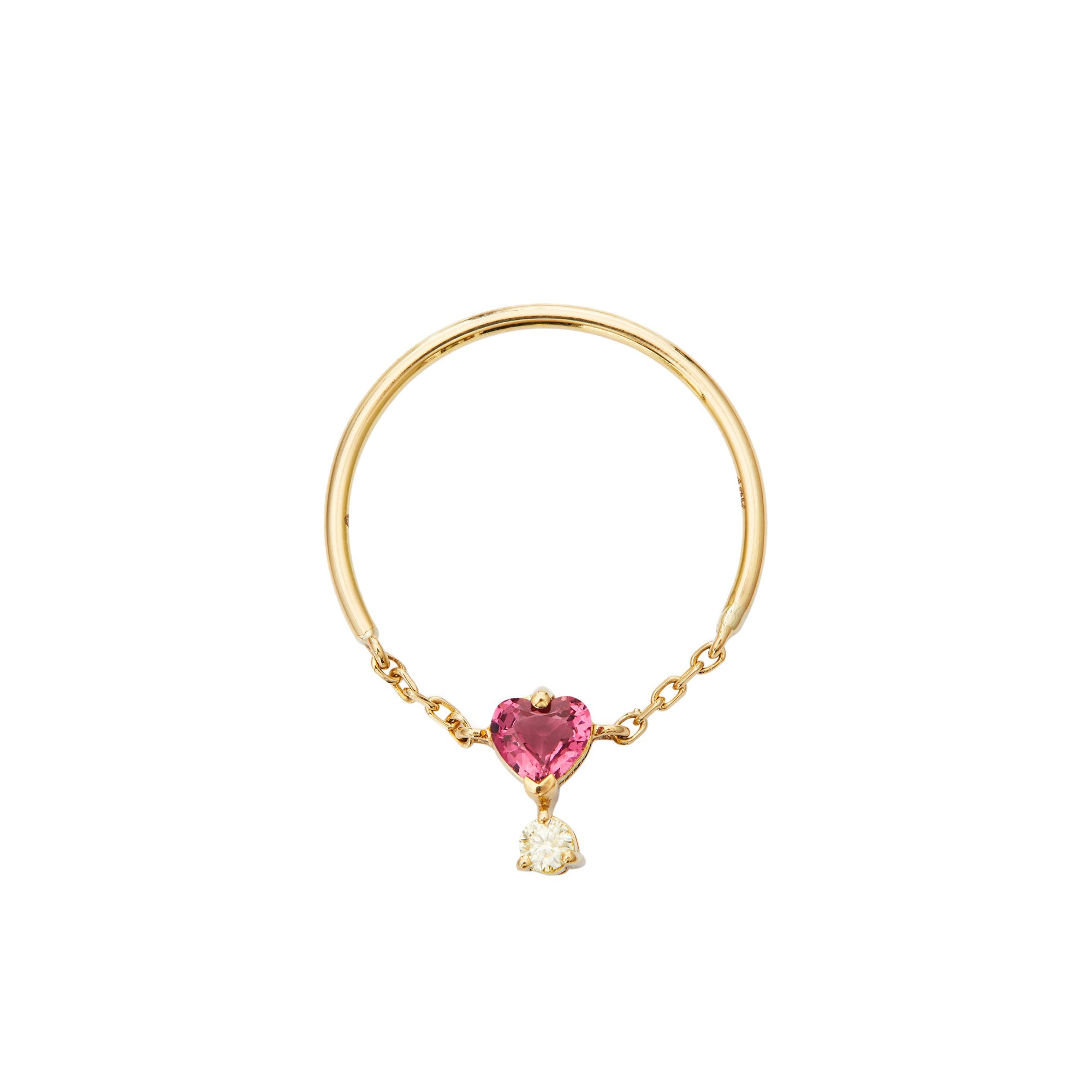YI Collection Spinel & Diamond Half Chain Ring - Broken English Jewelry