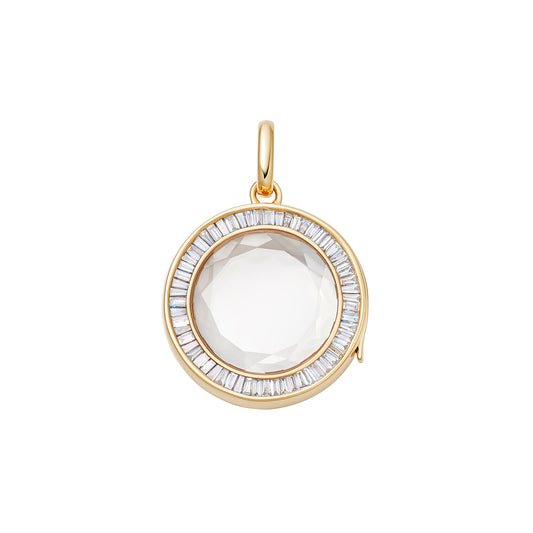 Baguette Diamond Orb Locket - Yellow Gold - Main Img
