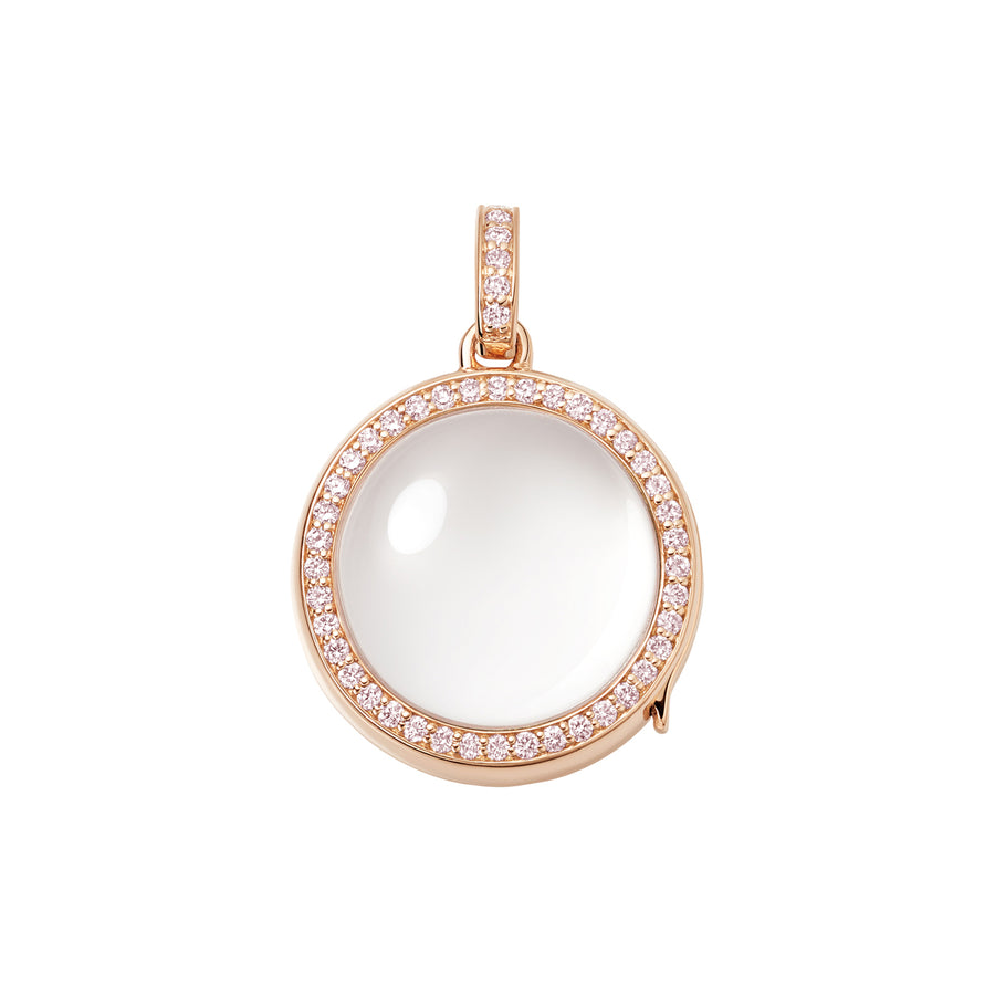 Loquet Diamond Round Locket - Rose Gold - Charms & Pendants - Broken English Jewelry