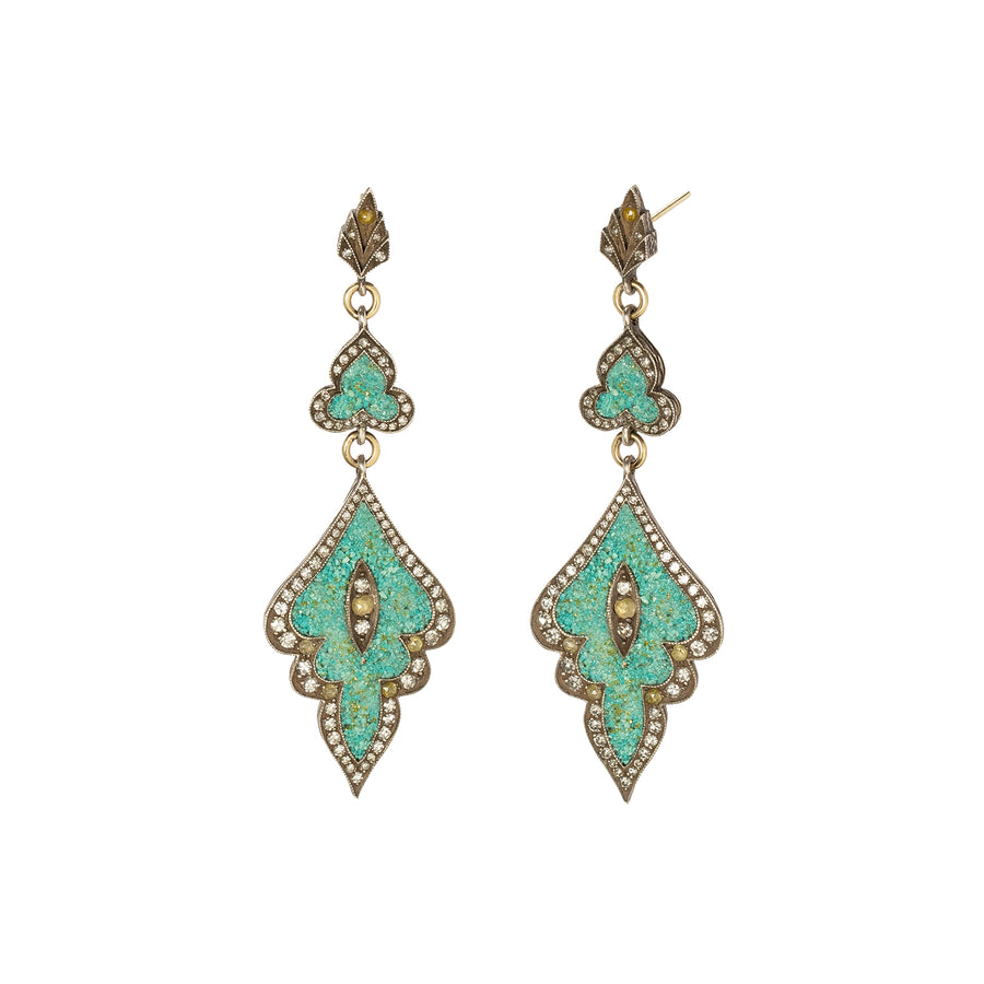 Sevan Bıçakçı Linear Turquoise Dragonfly & Mosaic Earrings - Earrings - Broken English Jewelry