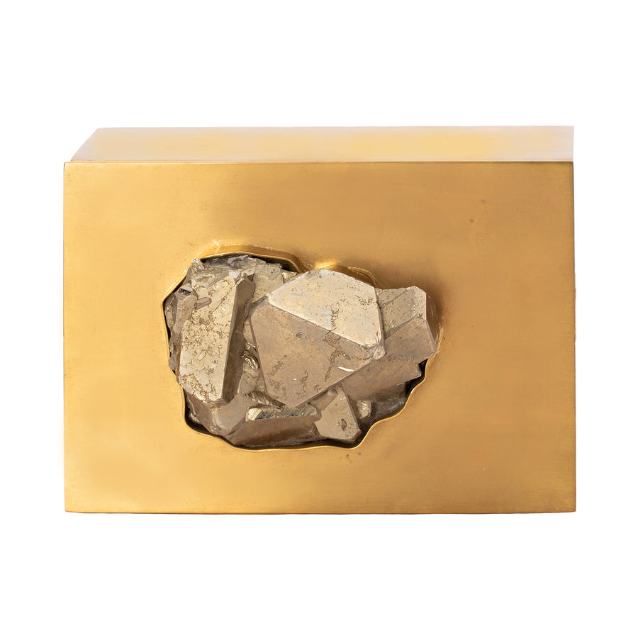 BE Home Large Brass & Pyrite Box - Broken English Jewelry