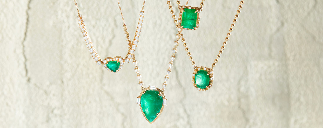 Broken English Jewelry - Three of a Kind: Designers Embracing Emeralds - Bayou With Love Emerald Necklaces