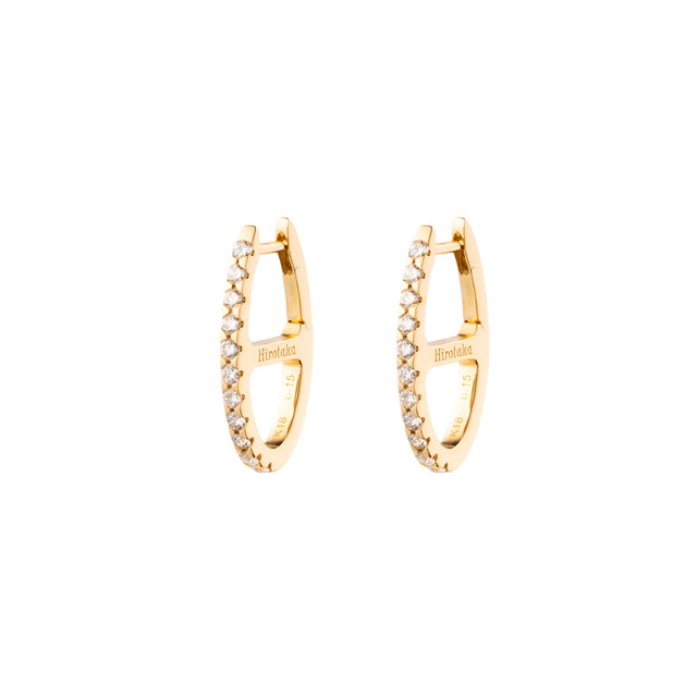 Hirotaka Shark Teeth Diamond Earrings - Earrings - Broken English Jewelry front angled view