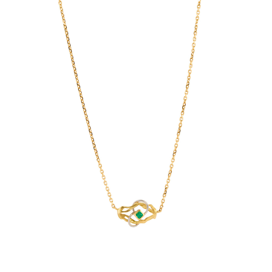 Milamore Small Emerald Kintsugi Infinity Necklace - Necklaces - Broken English Jewelry