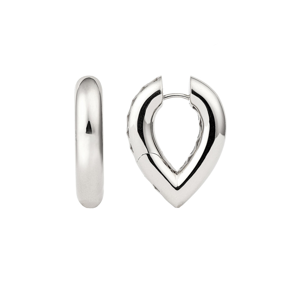 Engelbert Big Drop Link Earrings - White Gold - Earrings - Broken English Jewelry