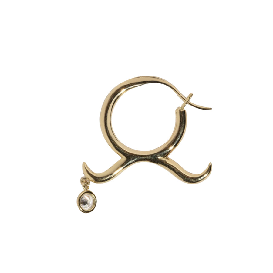 Taurus Zodiac Earring - Yellow Gold