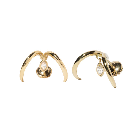 Aries Diamond Zodiac Earring - Yellow Gold - Main Img