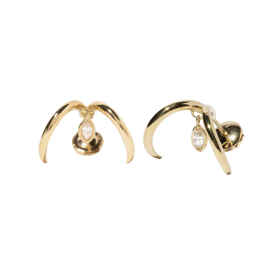 Aries Diamond Zodiac Earring - Yellow Gold