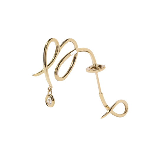 Virgo Diamond Zodiac Earring - Yellow Gold