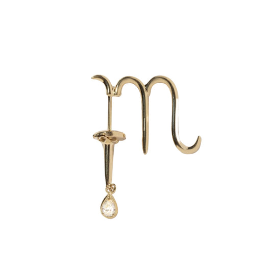 Scorpio Diamond Zodiac Earring - Yellow Gold - Main Img