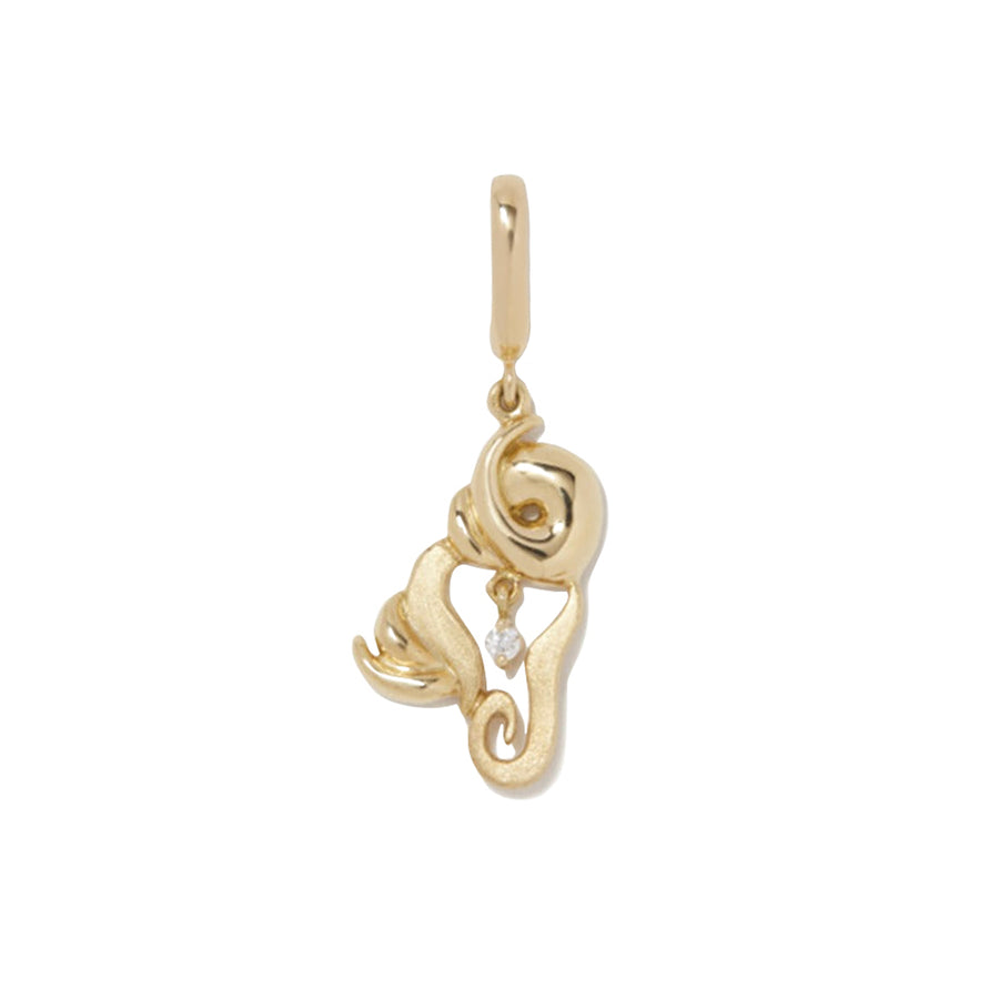 Aries Diamond Zodiac Charm - Yellow Gold