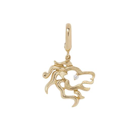 Leo Diamond Zodiac Charm - Yellow Gold - Main Img