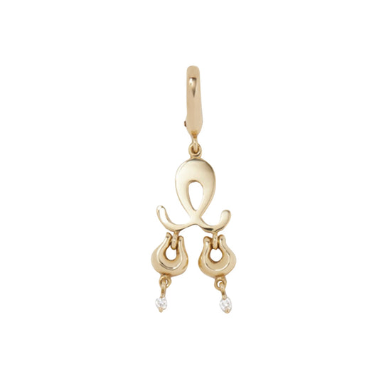 Libra Diamond Zodiac Charm - Yellow Gold - Main Img