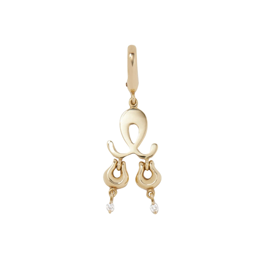 Libra Diamond Zodiac Charm - Yellow Gold