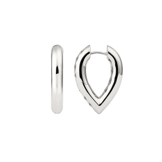 Medium Drop Link Earrings - White Gold - Main Img