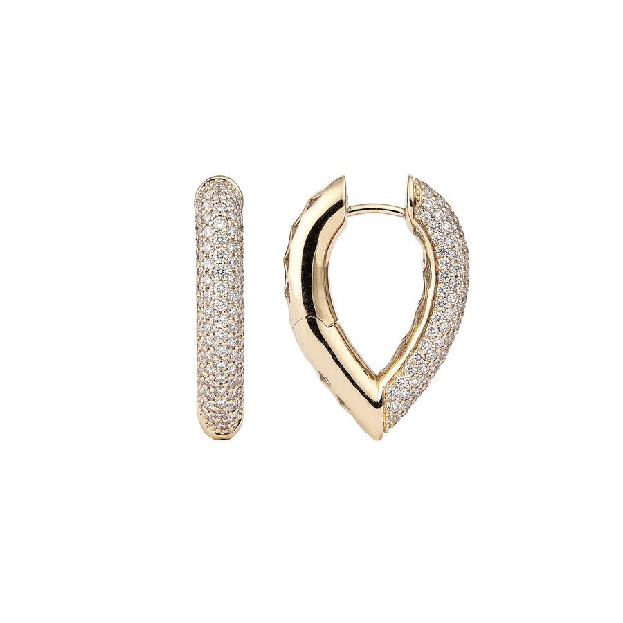 Engelbert Medium Diamond Drop Link Earrings - Yellow Gold- Earrings - Broken English Jewelry